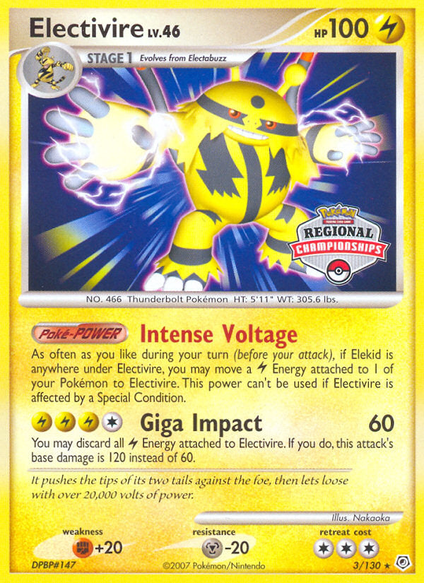 Diamond & Pearl Holo Electivire #3 Promo